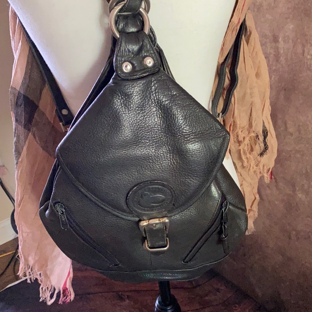 Black Leather Backpack